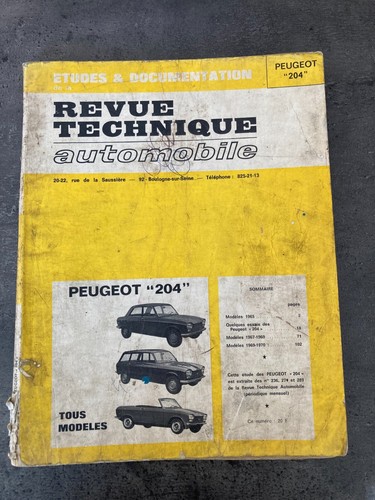 Rta peugeot 204 tous modèles - peugeot,