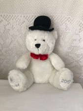 Peluche ours blanc chapeau - peluche,