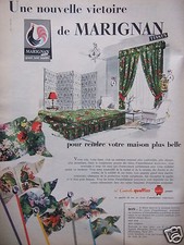 PUBLICITÉ 1958 TISSUS