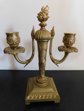 Flambeau candélabre en bronze doré ciselé style Louis XVI XIXe siècle
