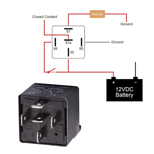 Relais 12v 40a broches - 12v,
