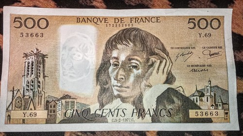 Billet 500 francs pascal - 500,