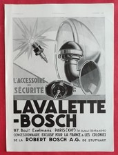 Pub de Presse: Automobile Accessoires de Sécurité LAVALETTE - BOSCH (Suze)  1931