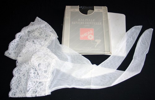Bas couture dentelle - t, blanc