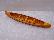 LM5MCE - Bateau À Rames En Bois Modèle - Fait Main - Vintage - 39,5 Cm