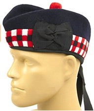 Écossais Hachés Glengarry Laine Chapeau 4 Kilts Armée Cornemuse Militaire Bande