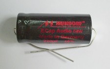 Condensateur non polarisé 220 uF 63VDC ±5% 85° Mundorf série ECap 63 Audio raw