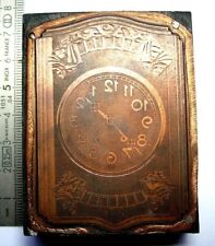 Plaque gravure Cuivre horloge