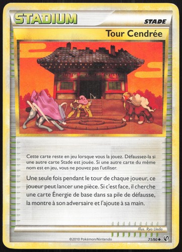 Carte pokémon tour - carte, cendrée