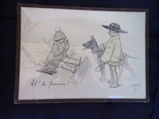 Lithographie Georges REDON " Ah les femmes " 23x30cm