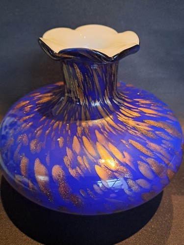 Vase soufflé verre bleu
