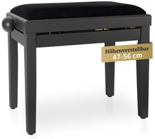 Banquette de Piano Clavier Banque Tabourete Rembourre Bois Noyer Noir Reglable