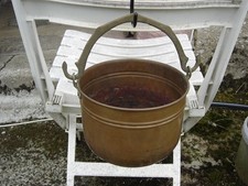 ancien chaudron en cuivre, bronze ou laiton pour la anse du XXe pour décoration