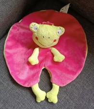 783?Doudou Plat Grenouille Rose Vert Frog Nicotoy Kiabi 