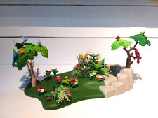 PLAYMOBIL LOT JARDIN EXOTIQUE/ FLEURS PLANTES OISEAUX ARBRE PEROQUET MAISON 🏠