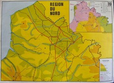 affiche scolaire rossignol géographie carte murale Le nord l'Est