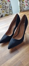 Escarpins Classiques Noir 37 Femme En Daim  Talon 10 Cm Neuves