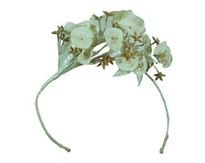 Ancienne couronne  / diadème de mariée Napoléon III fleurs en tissu Mode Mariage