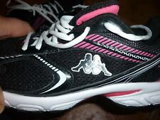 BASKETS TENNIS SNEAKERS CHAUSSURES FEMME KAPPA COMME NEUVES 41 NOIR ET ROSE