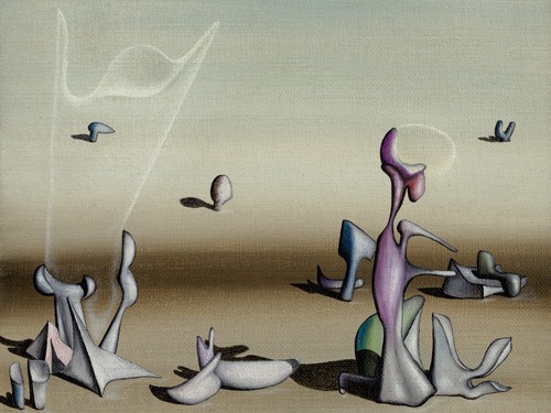 Yves tanguy style oil - yves, painting