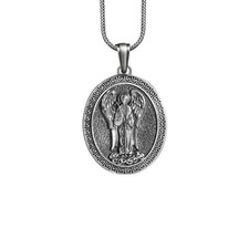 Collier Archange Gabriel pendentif médaillon en argent sterling cadeau religieux
