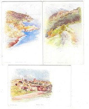 ERNEST LESSIEUX ensemble de 3 cartes Roquebrune Fréjus Cap Ferrat