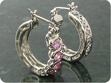 Boucles oreille saphir - saphir, rose