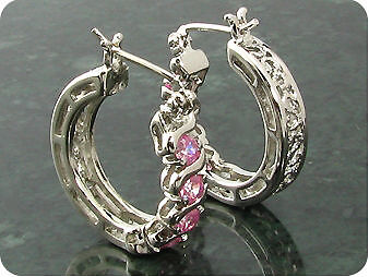 Boucles oreille saphir - boucles, rose