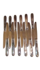 12 Couteaux De Table En Argent Fourré Ravinet D'enfert Paris