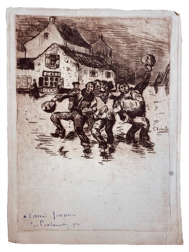 Dessin signé avec envoi - signé,