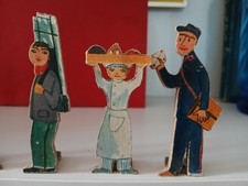 Jouet Ancien En Bois Figurine Personnage Vieux Metier Ancien Facteur Santons 