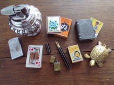 LOT  DE  BRIQUETS  ANCIENS  ( RONSON , ZIPPO )  ET  PORTE  BOITES  ALLUMETTES