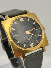 POBEDA WATCH Mechanical ZIM 15Jewels Soviet USSR 34mm Gold Plated Working Good
