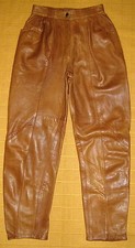 Pantalon CUIR Fauve, coupe "ville", Taille 38