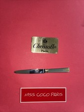 COUTEAU TABLE CHRISTOFLE ATLANTIDE  DORÉ TRÈS BEL ÉTAT METAL ARGENTE 24,5 CM