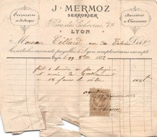 FACTURE  1882 SERRURIER J