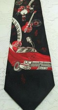 Coca-Cola Coke Classic Rock & Roll Mens Neck Tie Black with Red/White Design 56"