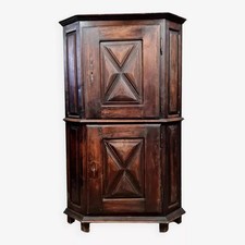 encoignure style louis XIII rustique en chêne massif vers 1800