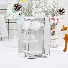  Cristal 3D Rose Fleur En Verre Gravé Je T'aime Base Figurine Ornement Cadeau