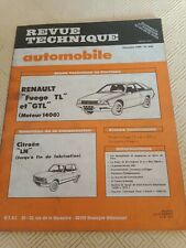 Livret Revue Technique  automobile Renault Fuego TL GTL Citroën LN