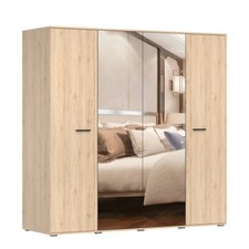 Armoire chambre miroir armoire moderne chambre d'adolescent BARI 200 cm