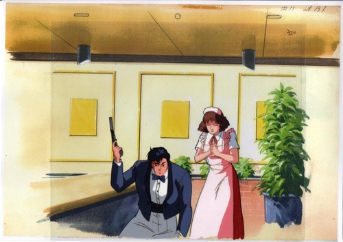 City hunter animation cel - city,