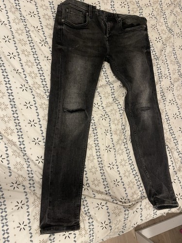 Jean skinny noir délavé