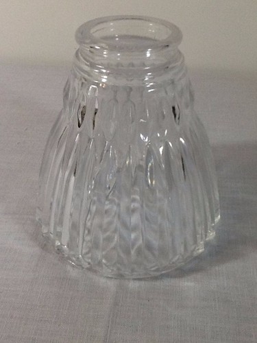 Ribbed flared clear glass lamp - flared,