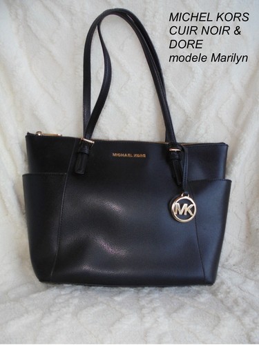 Sac mickael kors cuir - cuir, noir