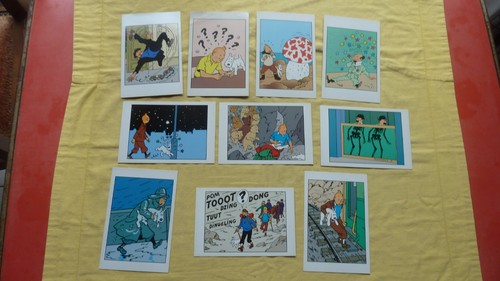 Tintin cartes postales - tintin,