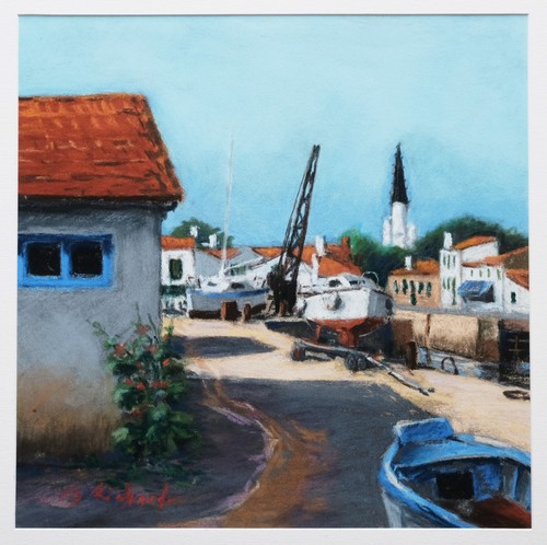 Pastel paysage île - pastel,