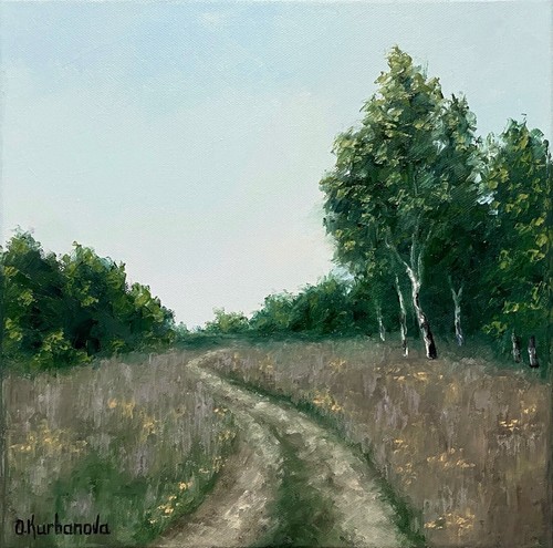 Original country landscape oil - landscape,