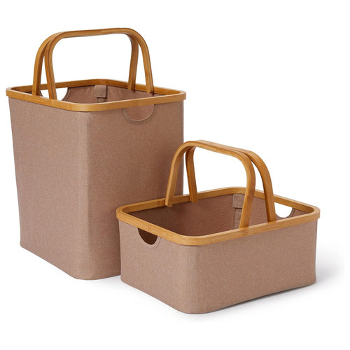 Déco panier bambou - pour, bois