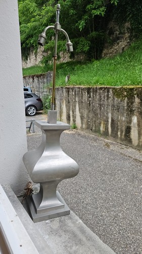 Lampe 1970 acier - lampe, brossé